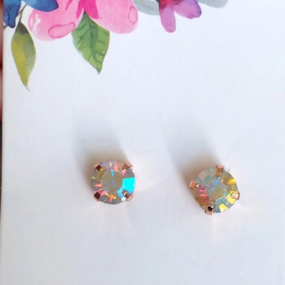 Aurora Borealis Crystal Earrings - Picture 3 of 4